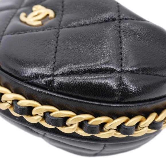 Chanel  Chain Around Mini Quilted Lambskin Leather Pouch Black - Picture 8 of 13